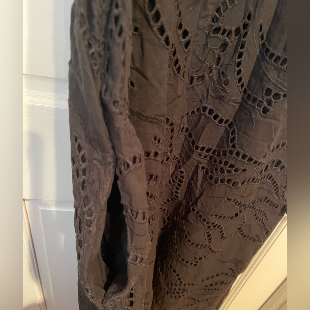 Maeve by Anthropologie Chrysanthemum Black Wide Leg Jumpsuit S - Picture 7 of 8